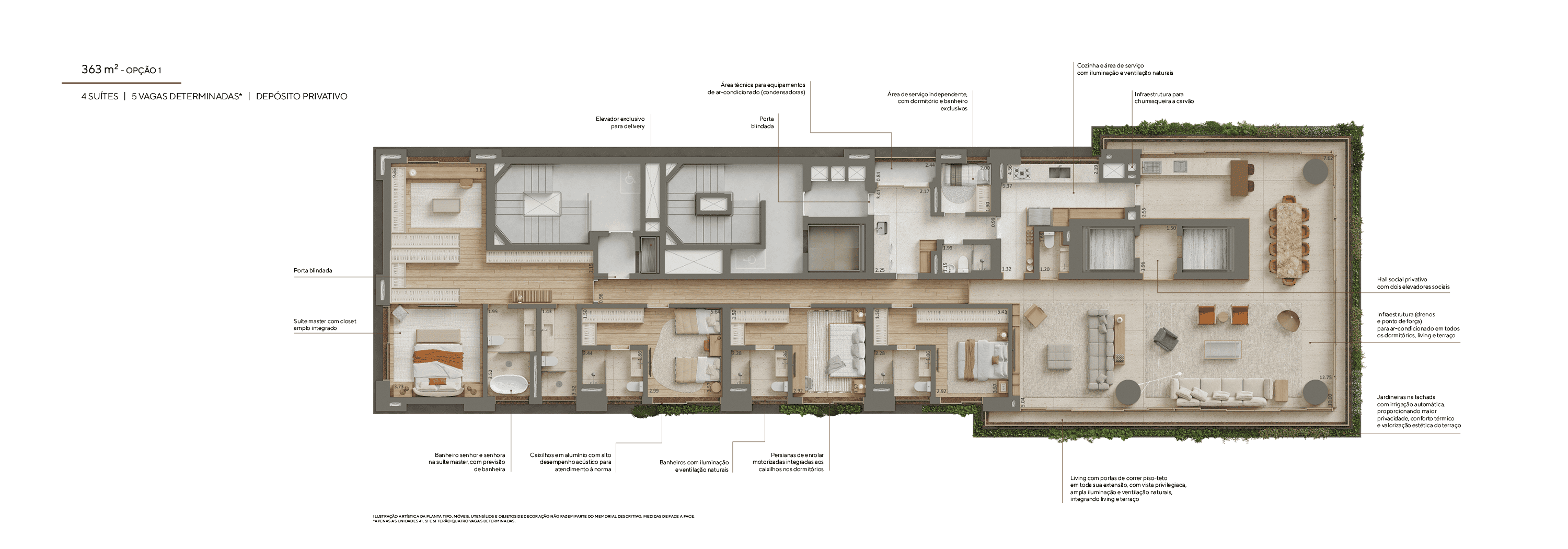Planta 363m² opção 1 — Horácio Lafer