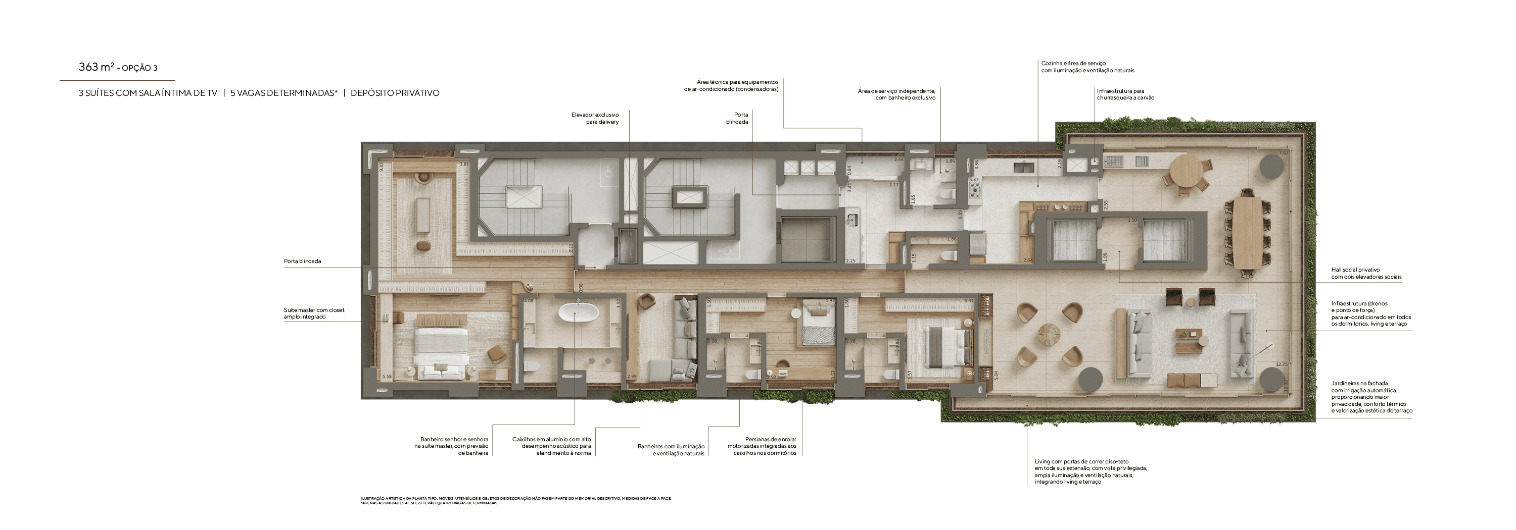 Planta 363m² opção 3 — Horácio Lafer